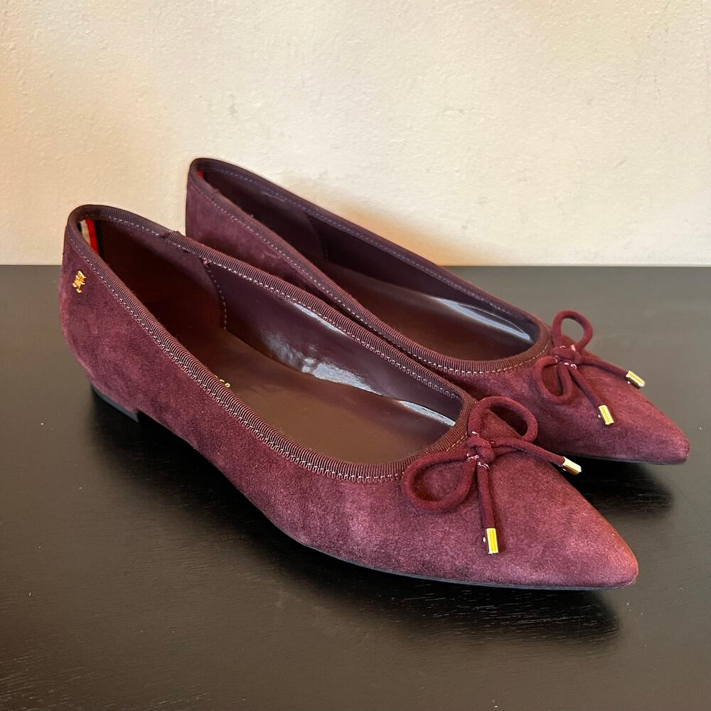 Tommy Hilfiger Nimio Genuine Suede Pointed Ballet Flats 7.5M